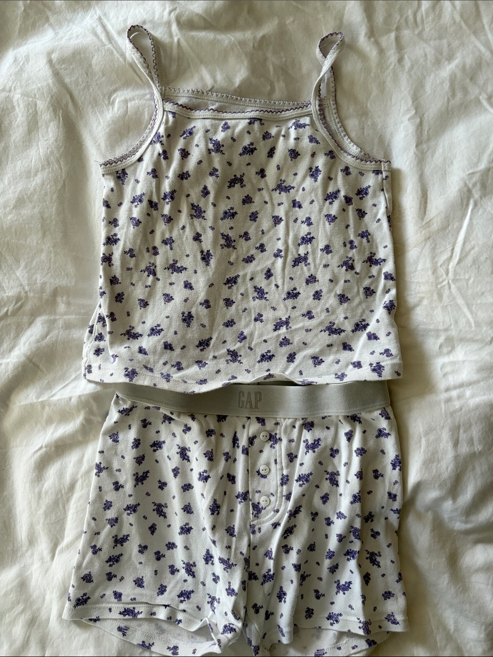 GAP kids Lavender Floral Cami Tank & Boxer Short Pajama Set